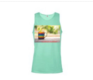 GORGEOUSES27 Rainbow Coffee Cup Tank Top